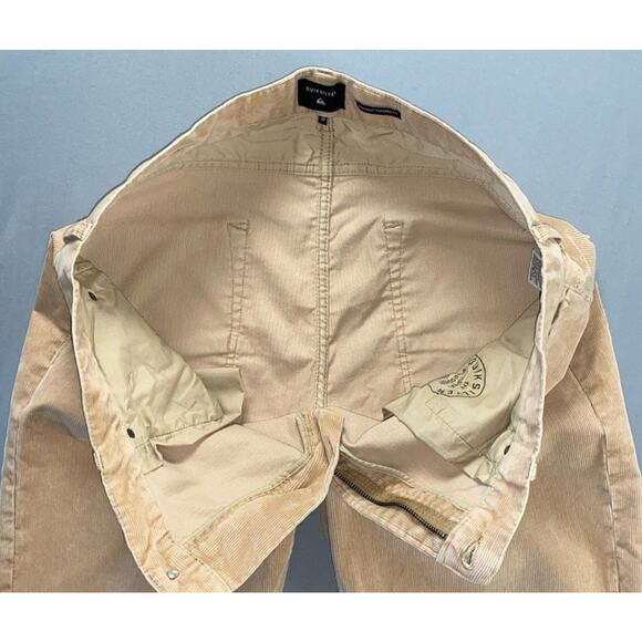 Quiksilver Straight Tapered Fit Jean Style Corduroy Pants, Cords. Beige, 38X31.5 - Picture 7 of 8